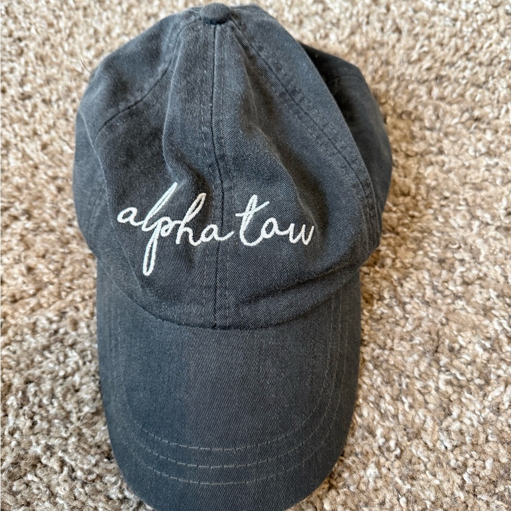 Adams Black Alpha Tau Embroidered Baseball Cap
